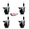 Service Caster 4'' Soft Rubber Swivel 1-1/8'' Expanding Stem Caster Set with Brake, 4PK SCC-EX20S414-SRS-PLB-118-4 - alternate 3